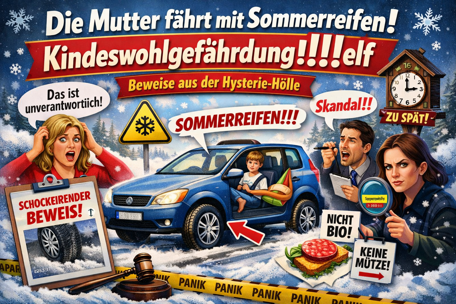 Die Mutter fährt mit Sommerreifen – Kindeswohlgefährdung!!!elf